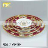 Dinnerware Steak Plate, Custom Ceramic Plates, Ceramic Red Plate thumbnail-1