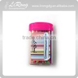 Clear Plastic Box with colourful Hair Bins