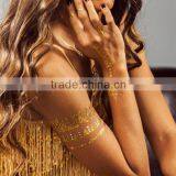 Custom Dazzling Gold Water Transfer Tattoo Sticker Flash Gold Body Art Tattoos Fake Jewelry Tattoos Manufacturer thumbnail-1
