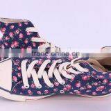 Sneakers Shoes Women Canvas Shoes High Cut Flora Print Vulcanized Shoes thumbnail-3
