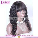 Top 6a Quality 1b# Virgin Brazilian Hair Natural Wave Glueless Cap Lace Front Wig With Combs thumbnail-5