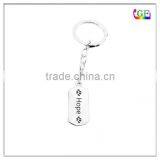 Silver rectangle tag engraved HOPE logo keychain