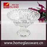 Glass Factory Supply Wholesale Carving Glass Candy Dish Stem Bowl thumbnail-1