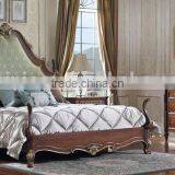 Emerald Replica Bedroom Set Furniture, Wood Carved Queen's Bed With Gilding, Solid Mahogany Furniture Set thumbnail-2