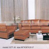Chesterfield Sofa Set. Genuine Leather Sofa Set. American Modern Style Leather Sofa Set B48153 thumbnail-1