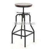 Industrial Adjustable Height Swivel Bar Stool thumbnail-1