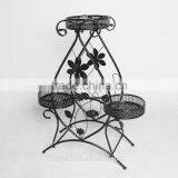 Handicraft Home Garden Decor Display Retro Shelf Metal Planter Holder Planter Style Wrought Iron Flower Pot Stands thumbnail-4