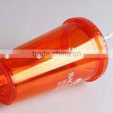 Double Wall Plastic Red Tumbler With Straw Lid 16oz thumbnail-5