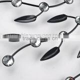 Metal Wall Digital Clock With Crystal and Leaf thumbnail-3