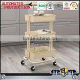 3 Tier Kitchen Trolley With Wheels Corner Vegetable Fruit Storage Rack Shelf thumbnail-5
