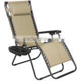 Garden Metal Canopy Folding Beige Zero Gravity Lounge Chair thumbnail-2
