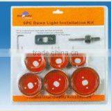 9pcs Hcs Hole Saw Set, High Carbon Steel Hole Saw Set, 9PC Down Light Installation Kit