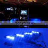 4Pcs Car Styling Interior Parking Decorative Light Passat B6 3 LEDs Led Lamp Car Door Charge 12V Glow 4in1 Atmosphere Blue Light