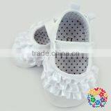 Fabric Ruffle Soft Touch Baby Shoes/Baby Girls Prewalker Shoes/In Stock Girls Soft Shoes thumbnail-3