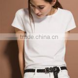 2016 New Fashion Summer Cotton Women Blank O-neck Short Sleeve T Shirts
