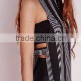 2016 Hot Sale Girls Black Stripe High Neck Blouse Wholesale thumbnail-5