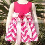Cute Cheap Baby Cotton Dresses Rainbow Chevron Dress for Girls Children Baby Clothing Chevron Dress thumbnail-4