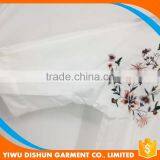 Women Collar Design Flower Embroidered 3/4 Sleeve Washed Shirt thumbnail-4