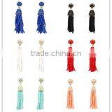 Bohemian Jewelry Small Beads Long Tassel Charms Earrings for Women thumbnail-1