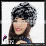 CX-C-191A Women In Stock Fashion Wholesale Rex Rabbit Fur Beanie Hat thumbnail-2