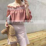 MAXNEGIO Latest Chiffon Strapless Flare Sleeve Blouse Top thumbnail-6