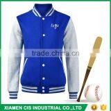 Custom Logo American Style Blue and White Mens Plain Varsity Baseball Jacket