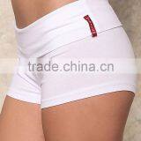 MGOO 2017 New Hot Yoga Seaseon Shorts For Women 95% Cotton 5% Spandex 180g White Shorts Custom Your Own Tags thumbnail-3