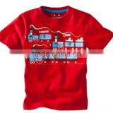 2014 new arriaval boys red cartoon t shirts kids summr short sleeve tops