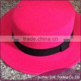 Winter Women Flat Top Woolen Fedora Hat thumbnail-5