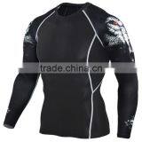 High Quality Fitness Mens Gym Sports Muscle Bodybuilding Skin Tight T-shirt thumbnail-1