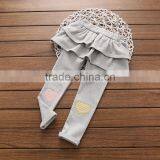 S32841W Cotton Leggings Girls Kids Lace Bow Skinny Trousers Children's Korean Bow Pants thumbnail-4