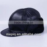 Black Leather Snapback Hat Wholesale thumbnail-1