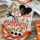 Infant Baby Girls Boutique Clothing Sets Toddler Halloween Outfits Live Love Pumpkin Romper Infant Toddler Girls Romper thumbnail-2