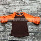 Free Shipping Girls Clothes O-neck Baby Girls Kids Icing Ruffle Raglan Tops Shirts Girls Casual Tops Fall Autumn Top T-shirt thumbnail-5