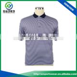 Sublimated printed stripes Dry fit polyester material mens Golf shirt with flat knit collar