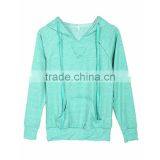 2017 High Quality Mint Green Pocket Front Drawstring Hoodie Women thumbnail-1