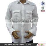 Men's White Linen Shirt With Two Chest Pockets thumbnail-1