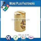 Made in Taiwan Black Phosphate Solid Brass Zinc Plated Off Cross Dowels Barrel Furniture Nut thumbnail-4
