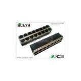 2X8 Stacked RJ45 Jack With Gigabit Transformer