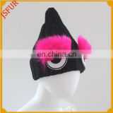 Attractive Design Children Lovely Winter Handmade Hats Beanie Hat Knitted With Double Eyes