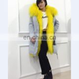 Russian new design lamb parka for women parka coat fur hood long style fur coat