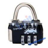 Mini 3 Digit Resettable Combination Lock Password Lock Padlock in heart shape