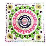 Indian Handmade Suzani Embroidered Cushion Covers Uzbek Throw Pillow Cover Cushion Ethnic Decorative Vintage Cases Home Art thumbnail-1