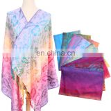 Manufacturer Different Models Jacquard Colorful Variety Pattern Pashmina Poncho Shawls With Large Size