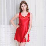 Sexy Nightdress Women's Summer Lace Sleeveless Loose Plus Size Pajamas thumbnail-3