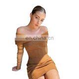LAITE D2184 Ins Hot Sales Off-shoulder Sexy Women Dresses Ladies Fashion Bodycon Casual Dresses thumbnail-2