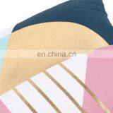 PU Patchwork Soft Geometric Print Decorative Square Throw Pillow/Cushion for Sofa Living Room thumbnail-3