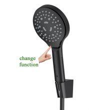 NEW IT-P005 Luxury Black Rain Shower Sets With Bracket Chrome Colour 3 Functions Foshan Factory thumbnail-2