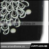 Black Printing Glass Candle Holder With Peacock 1230.020-A thumbnail-4