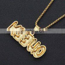 Popular Hiphop Custom Name Necklace Jewelry Temperament English Letter Chain Necklace Silver Plated Jewelry Women thumbnail-3